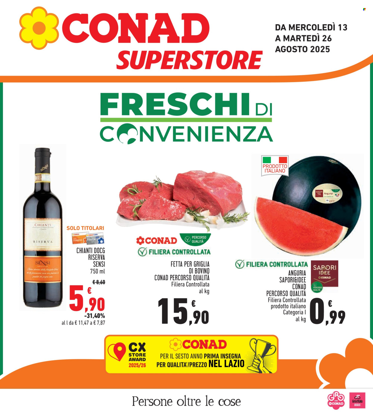 Volantino Conad - 13/8/2025 - 26/8/2025. Pagina 1