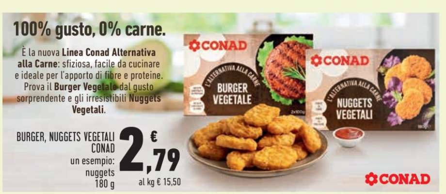 BURGER, NUGGETS VEGETALI CONAD