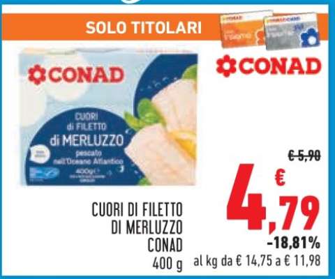 CUORI DI FILETTO DI MERLUZZO CONAD