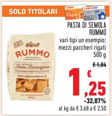 PASTA DI SEMOLA RUMMO