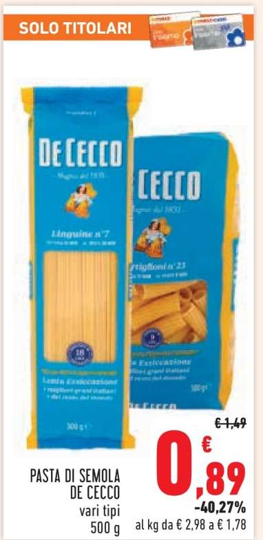 Pasta di Semola De Cecco