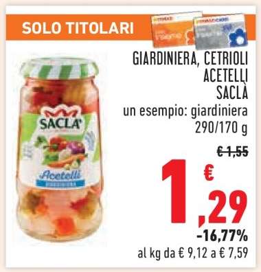 GIARDINIERA, CETRIOLI ACETELLI SACLA