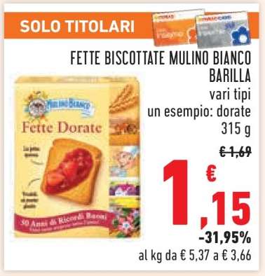Fette Biscottate Mulino Bianco Barilla