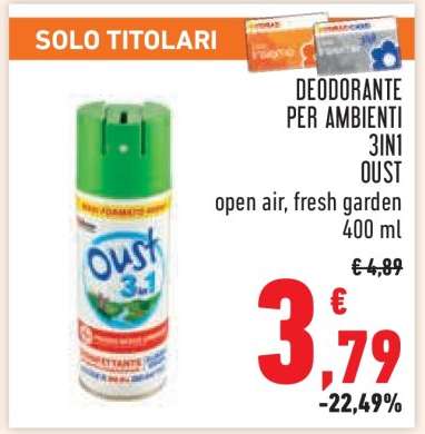 Deodorante per ambienti 3in1 Oust