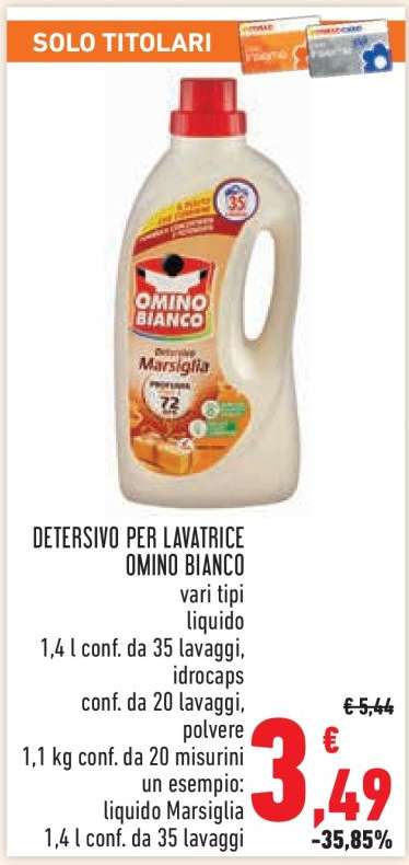 Detersivo per lavatrice Omino Bianco