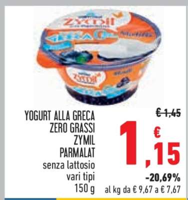 YOGURT ALLA GRECA ZERO GRASSI ZYMIL PARMALAT