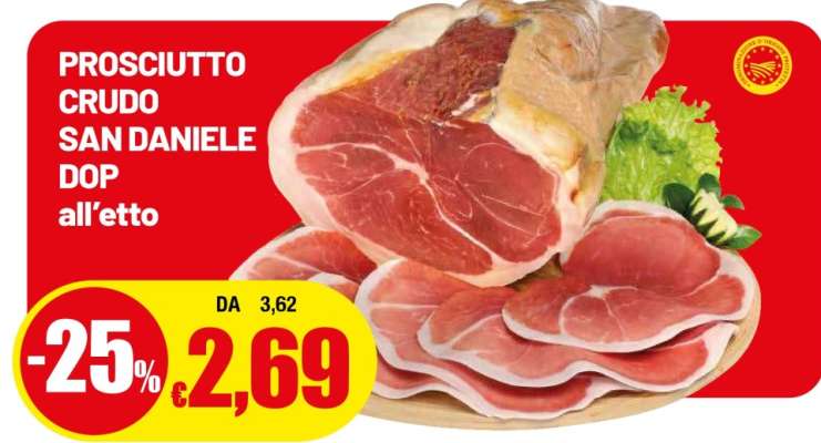 PROSCIUTTO CRUDO SAN DANIELE DOP all'etto