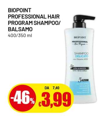 BIOPOINT PROFESSIONAL HAIR PROGRAM SHAMPOO/BALSAMO