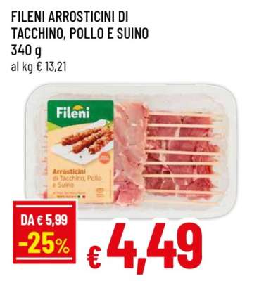 FILENI ARROSTICINI DI TACCHINO, POLLO E SUINO