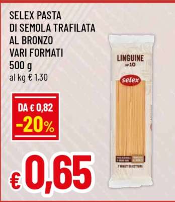 Selex Pasta di Semola Trafilata al Bronzo Vari Formati