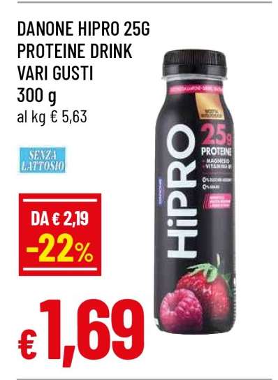 DANONE HIPRO 25G PROTEINE DRINK VARI GUSTI