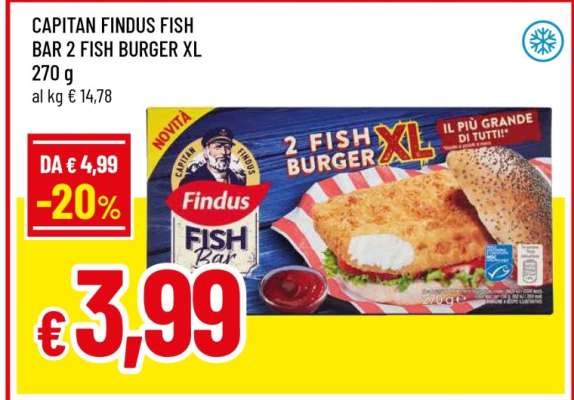 CAPITAN FINDUS FISH BAR 2 FISH BURGER XL