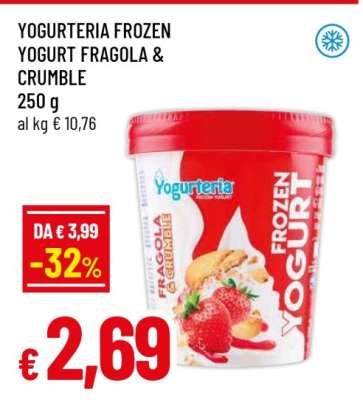 Yogurteria Frozen Yogurt Fragola & Crumble