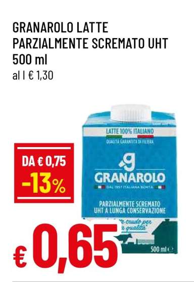 GRANAROLO LATTE PARZIALMENTE SCREMATO UHT 500 ml
