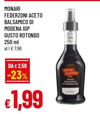 MONARI FEDERZONI ACETO BALSAMICO DI MODENA IGP GUSTO ROTONDO 250 ml