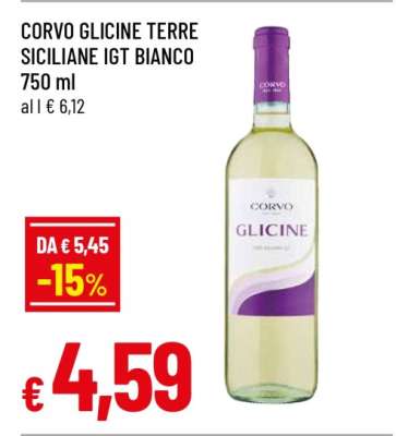 CORVO GLICINE TERRE SICILIANE IGT BIANCO 750 ml