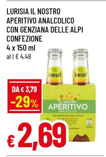 Lurisia Il Nostro Aperitivo Analcolico con Genziana delle Alpi Confezione