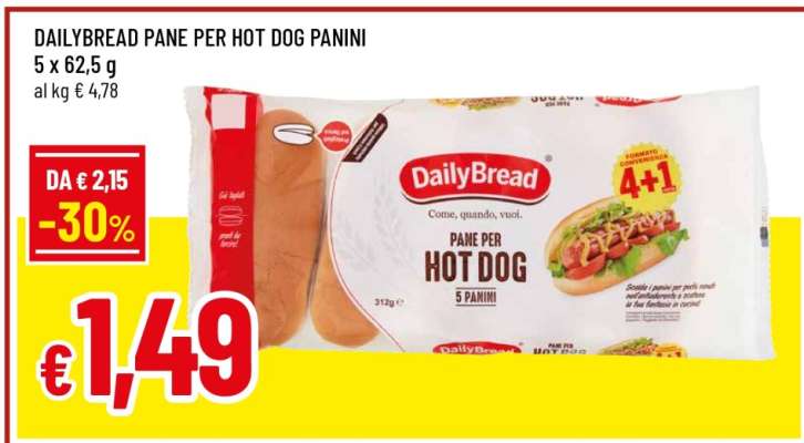 DAILYBREAD PANE PER HOT DOG PANINI