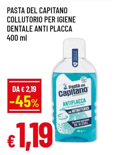 PASTA DEL CAPITANO COLLUTORIO PER IGIENE DENTALE ANTI PLACCA