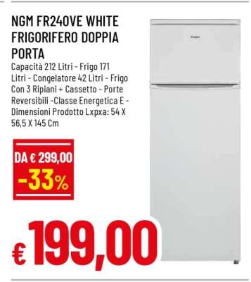 NGM FR240VE WHITE FRIGORIFERO DOPPIA PORTA