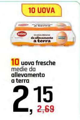 10 uova fresche medie da allevamento a terra