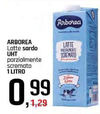 ARBOREA Latte sardo UHT parzialmente scremato