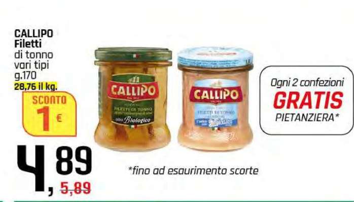 CALLIPO Filetti di tonno vari tipi