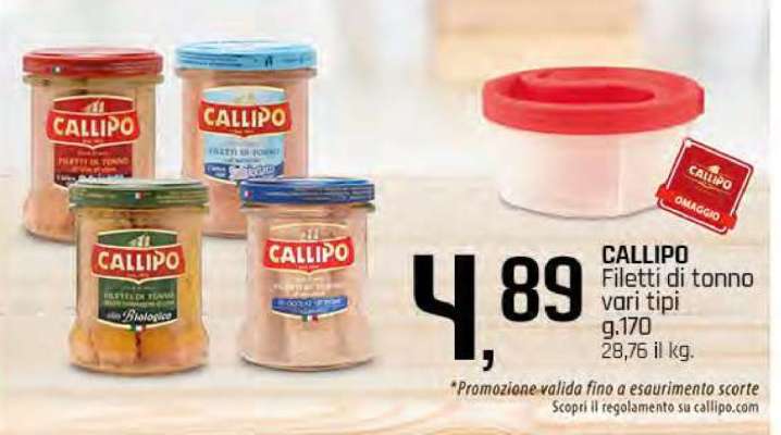 CALLIPO Filetti di tonno vari tipi