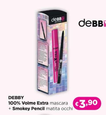 DEBBY 100% Volume Extra mascara + Smokey Pencil matita occhi