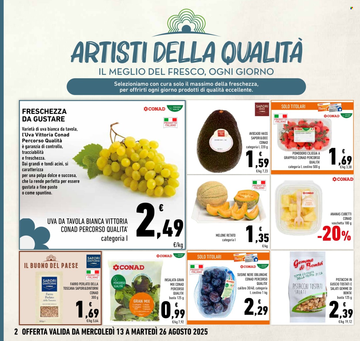 Volantino Conad - 13/8/2025 - 26/8/2025. Pagina 2
