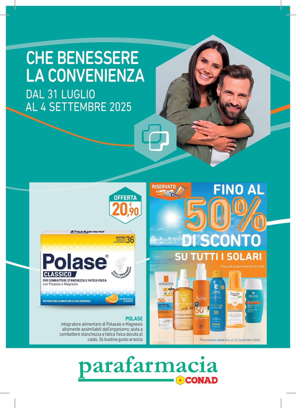 Volantino Parafarmacia Conad - 31/7/2025 - 4/9/2025. Pagina 1