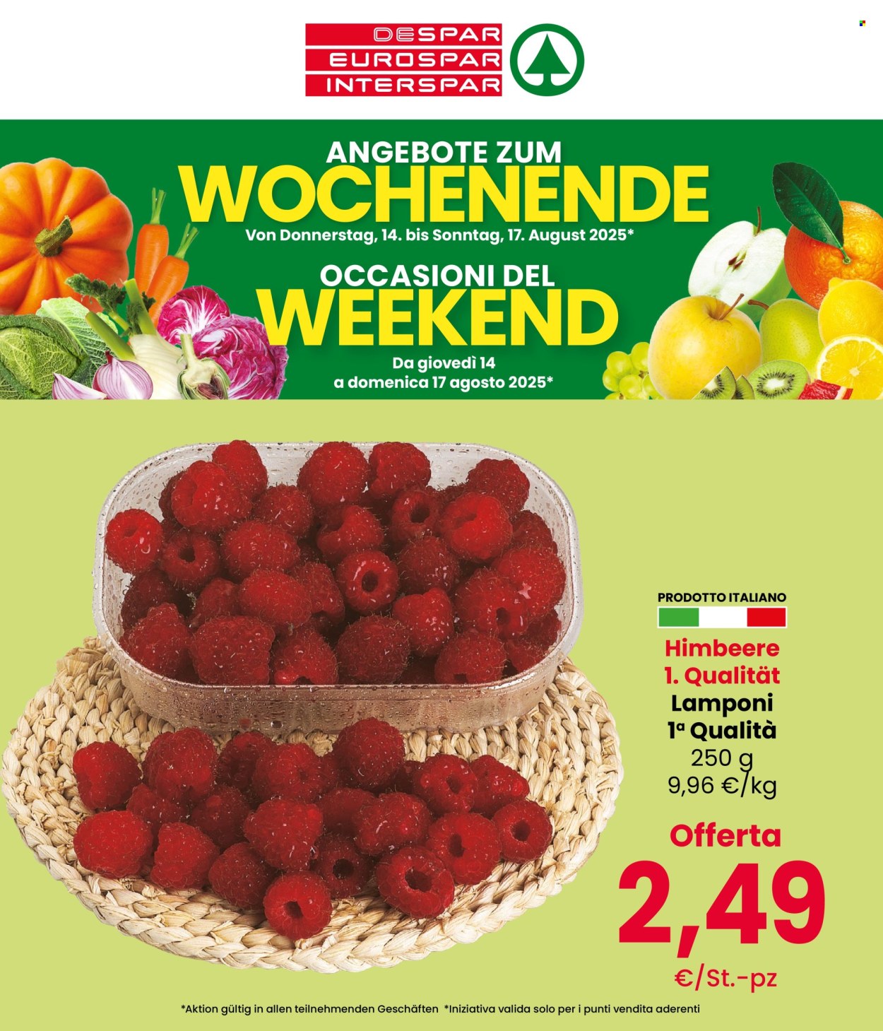 Volantino Eurospar - 14/8/2025 - 17/8/2025. Pagina 1
