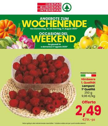 Volantino Eurospar - 14/8/2025 - 17/8/2025.