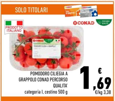 POMODORO CILIEGIA A GRAPPOLO CONAD PERCORSO QUALITÀ