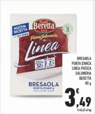 BRESAOLA PUNTA D'ANCA LINEA FRESCA SALUMERIA BERETTA