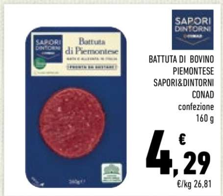 BATTUTA DI BOVINO PIEMONTESE SAPORI&DINTORNI CONAD