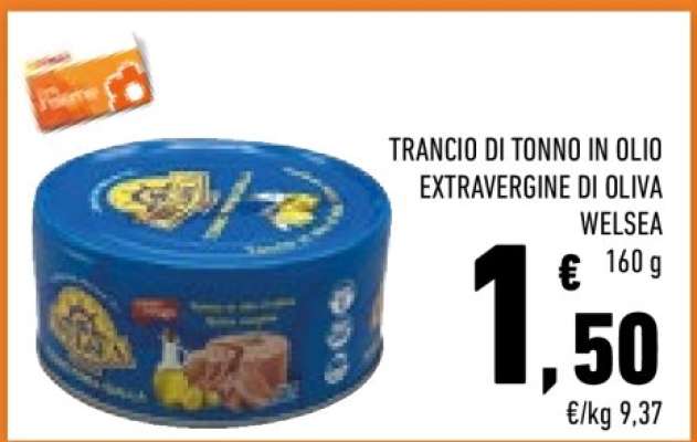 Trancio di tonno in olio extravergine di oliva Welsea