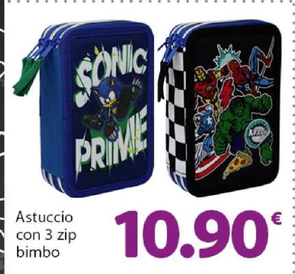 Astuccio con 3 zip bimbo