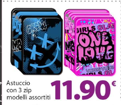 Astuccio con 3 zip