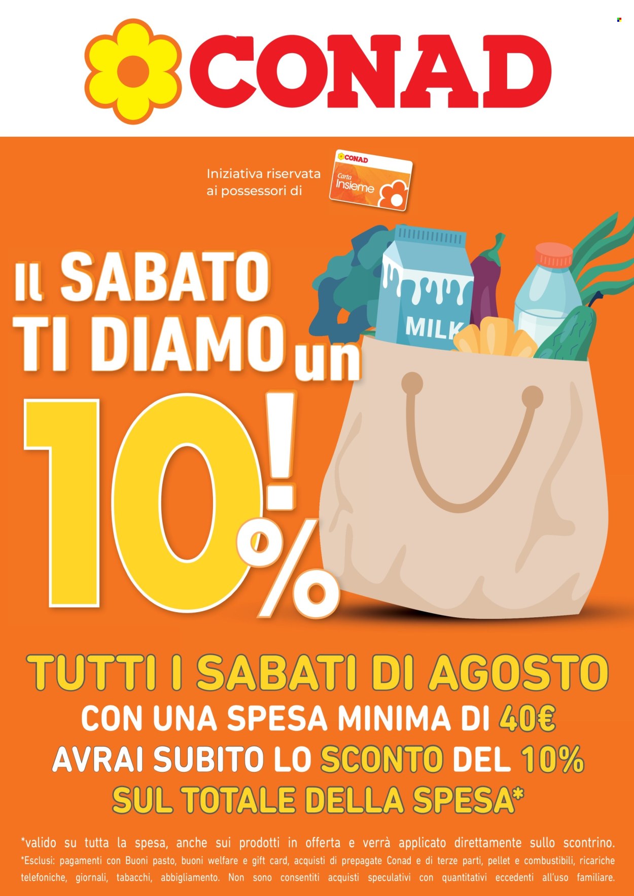 Volantino Conad - 16/8/2025 - 30/8/2025. Pagina 1