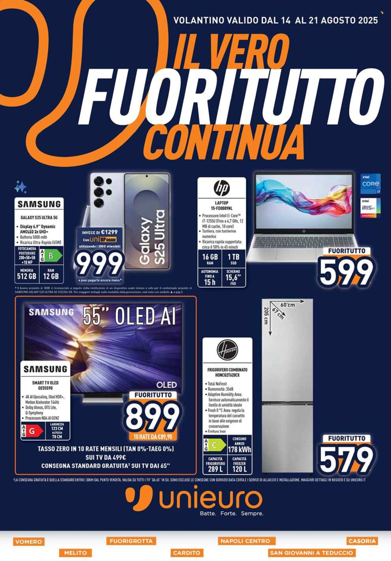 Volantino Unieuro - 14/8/2025 - 21/8/2025. Pagina 1