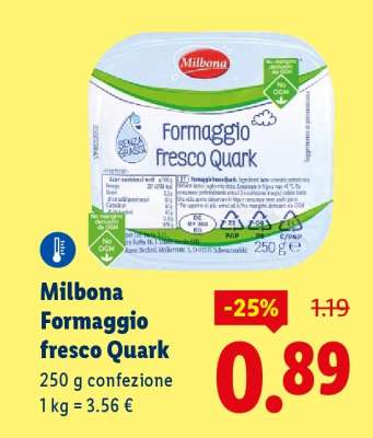 Milbona Formaggio fresco Quark