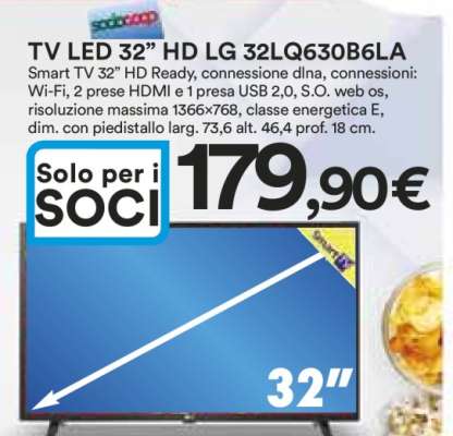 TV LED 32” HD LG 32LQ630B6LA