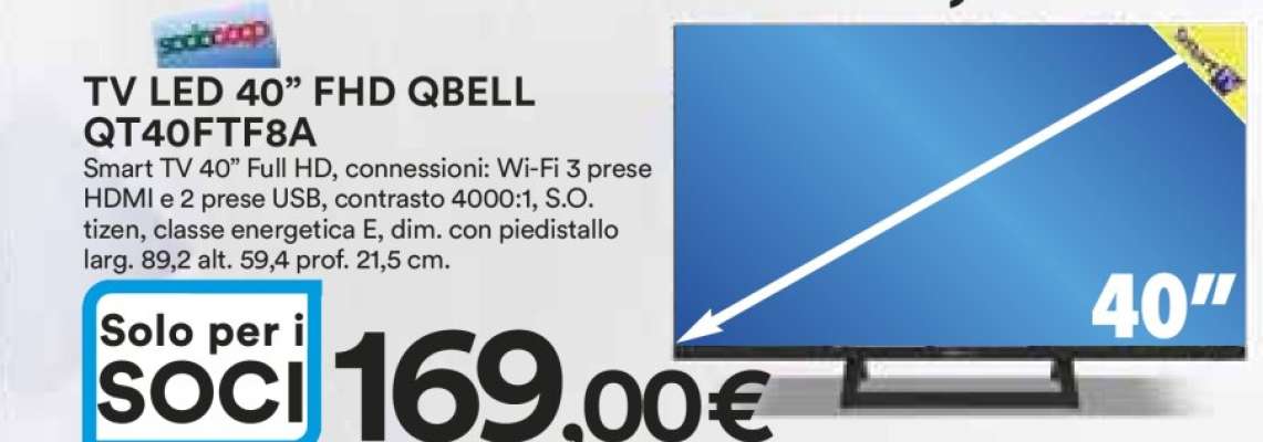 TV LED 40” FHD QBELL QT40FTF8A