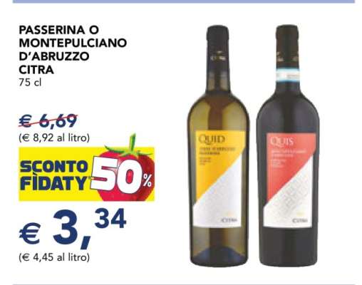 Passerina o Montepulciano d'Abruzzo Citra
