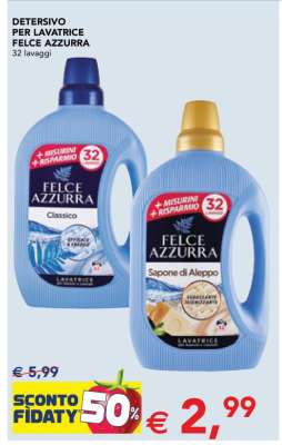 DETERSIVO PER LAVATRICE FELCE AZZURRA