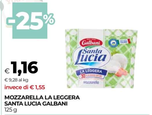 Mozzarella La Leggera Santa Lucia Galbani