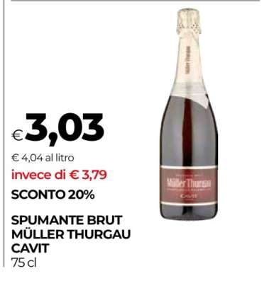 SPUMANTE BRUT MÜLLER THURGAU CAVIT