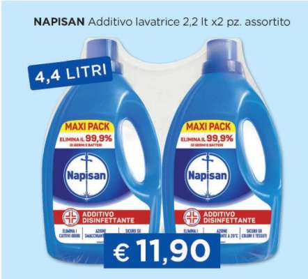 NAPISAN Additivo lavatrice 2,2 Lt x2 pz. assortito