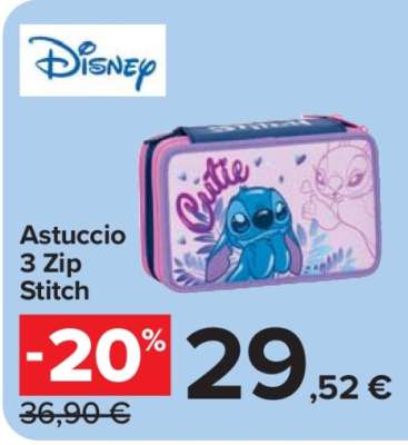 Disney Astuccio 3 Zip Stitch